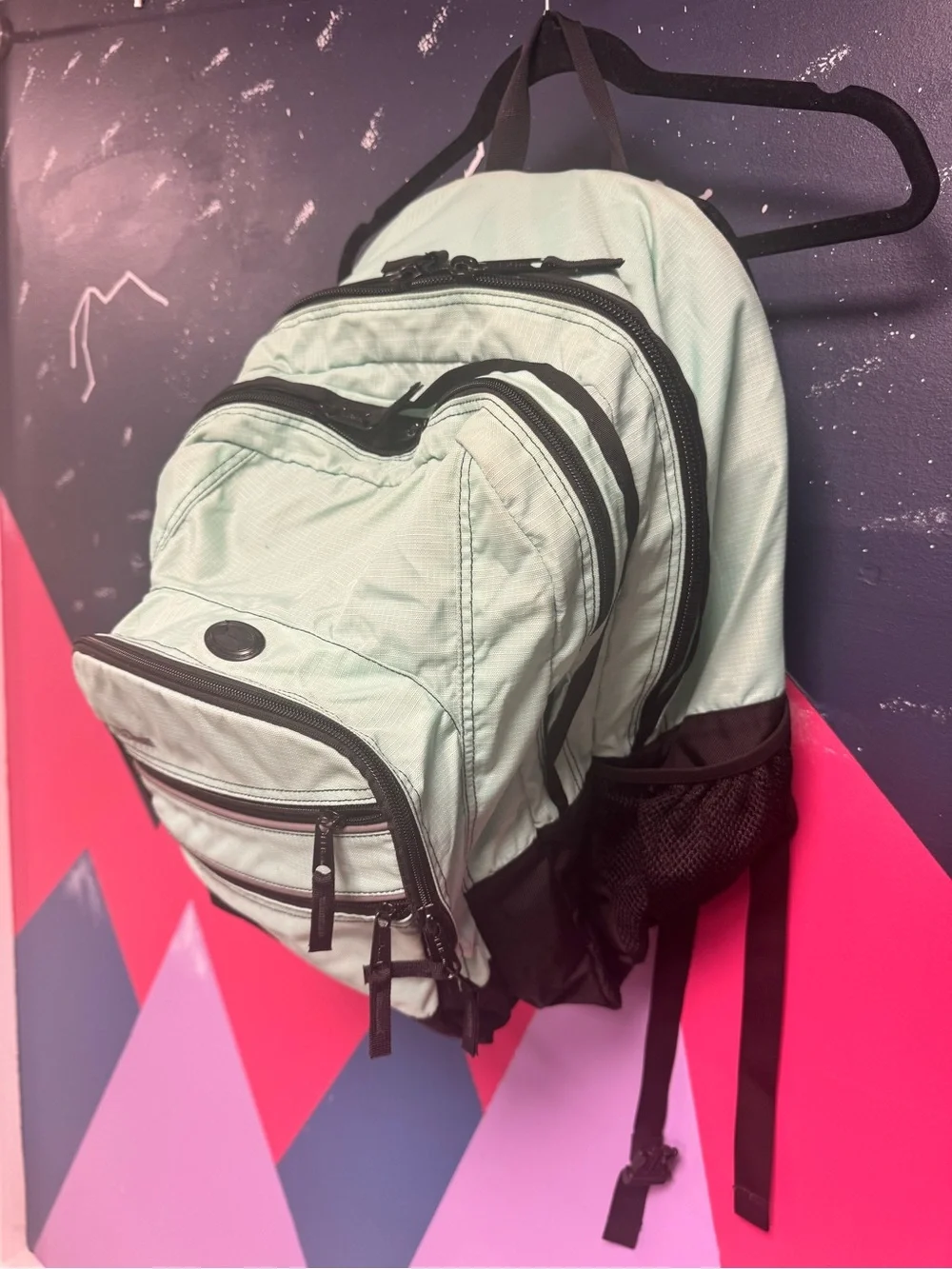 L.L. Bean Mint Green & Black Backpack